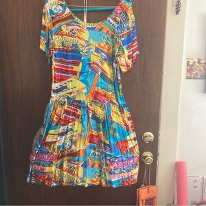 Blue and Red Flutter Sleeve I’m in Mini Sundress